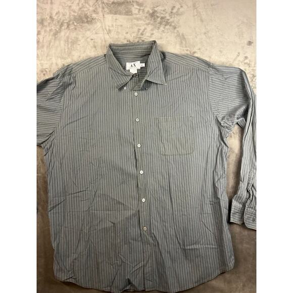 Armani Exchange A|X Grey button‎ downDress Shirt Mens size XL - Picture 1 of 6
